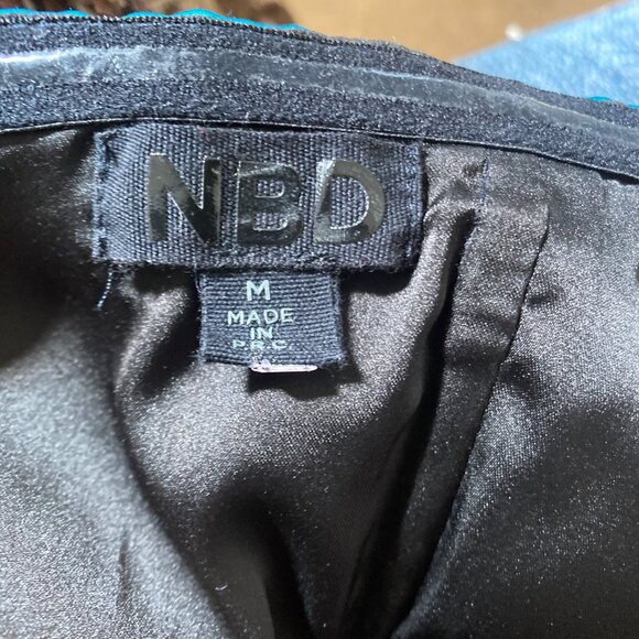 NBD Friction Mini Cocktail Strapless Dress in Teal, size Medium - Picture 12 of 16